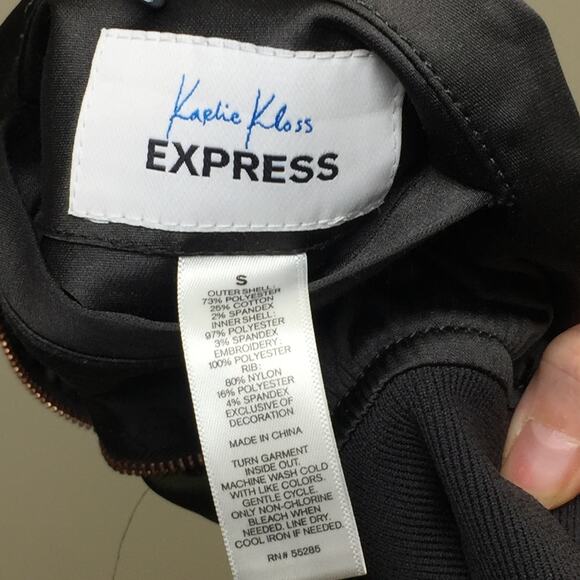 Express x Karlie Kloss Collab Reversible Gray & Army Green Bomber Jacket Small - Picture 7 of 9
